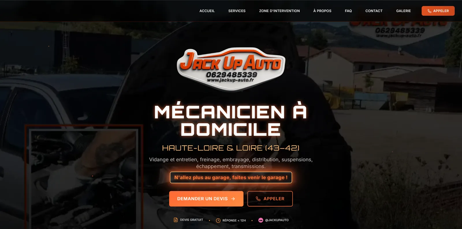 Aperçu du site Jack Up Auto