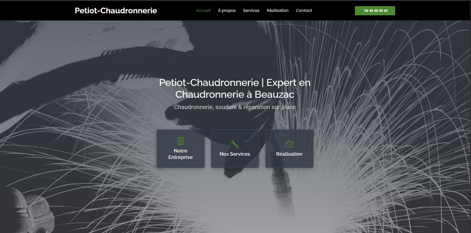 Aperçu du site Petiot-Chaudronnerie