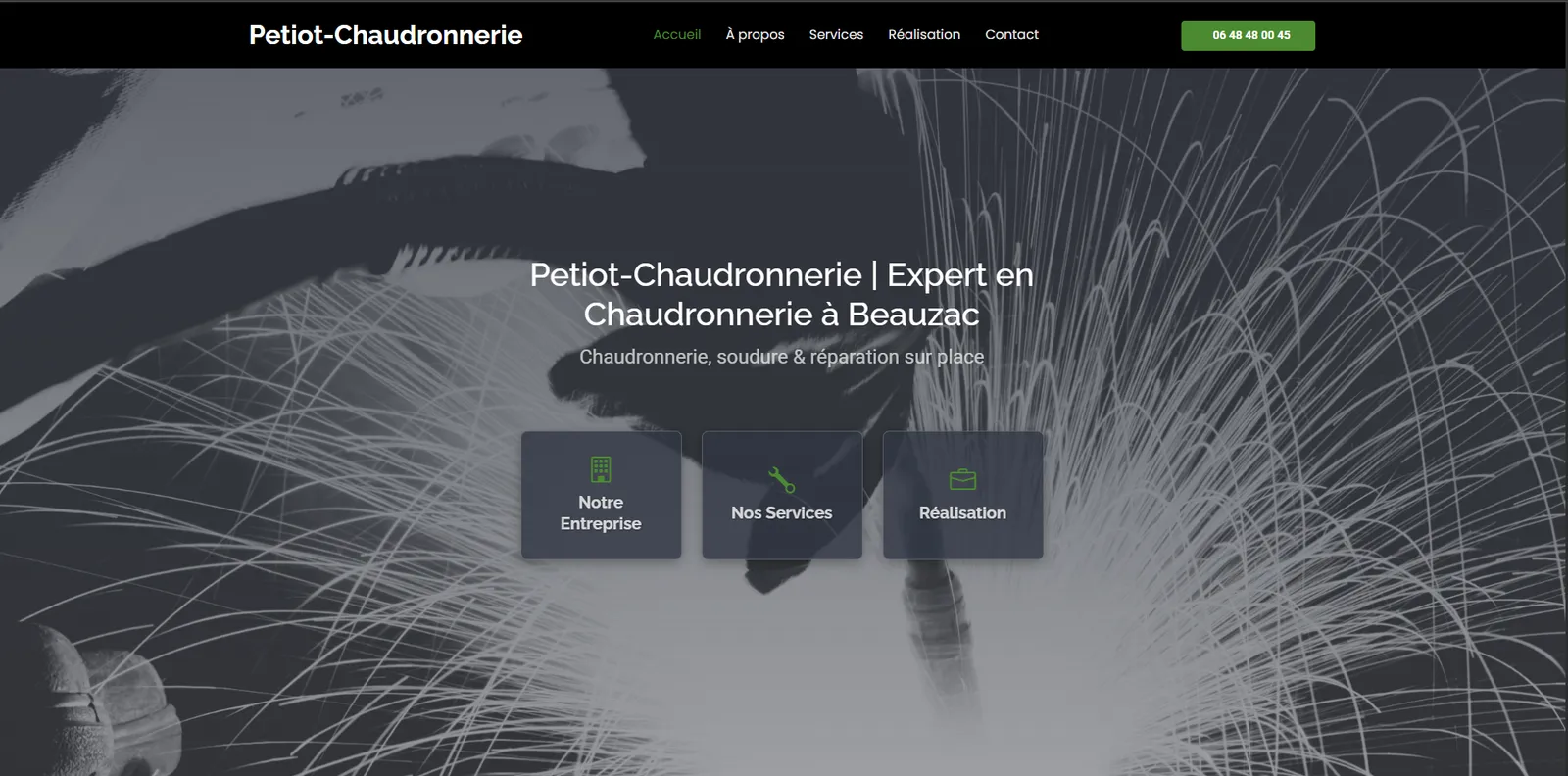 Aperçu du site Petiot Chaudronnerie